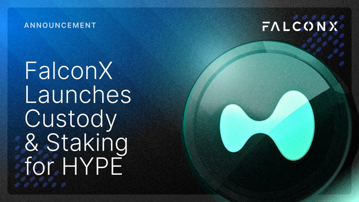 HYPEのcustodyとstakingに関するFalconXの発表バナー
