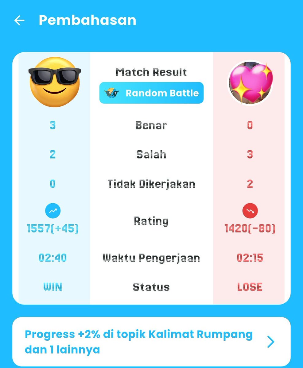 deppmill888's tweet photo. battle tuh seseru itu guys!!!!
yeayy menangπππ
#snbt #utbk #skuling https://t.co/QXNjubCfMU