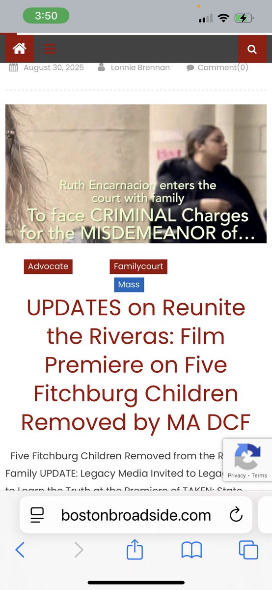 The Riveras thought their children were safe. They were wrong.
TAKEN: State Sanctioned Kidnapping tells their story. Don’t let it be yours.

Boston Broadside is the only news outlet that has dared to delve into the telling details of the #ReuniteTheRiveras case, inspiring