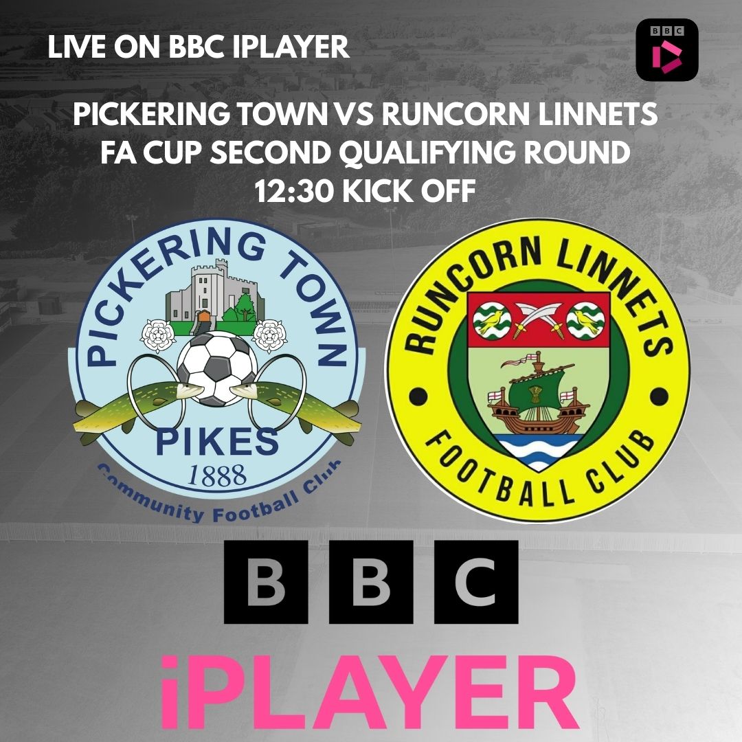 📣 KICK OFF TIME CHANGE 🕧

The FA have confirmed that our upcoming match against Pickering Town will now kick off at 12:30pm instead of 3pm. This is due to the game being selected by the FA to be broadcast live on the BBC iPLAYER 📺🔴

A bit of history being made – it’s the