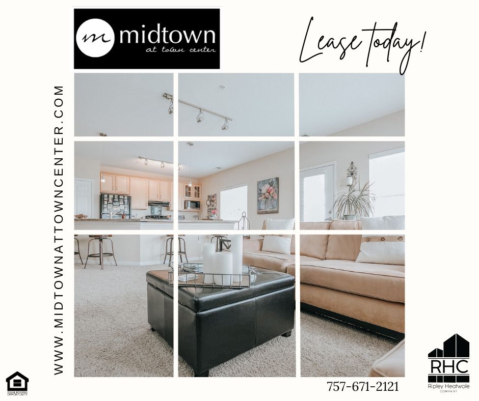 At Midtown at Town Center, natural light and open layouts brighten every morning. Oversized windows and thoughtful design mean your home always feels inviting and full of energy.
📞 757-671-2121 • midtownattowncenter.com