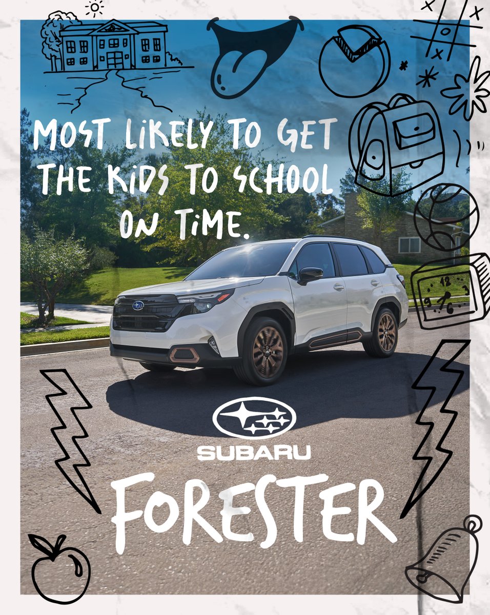 SubaruCanada's tweet image. New school year, new batch of overachievers. Who’s most likely to succeed from this fleet? (answer: all of them) 📓🎓🌟 #FirstDayOfSchool