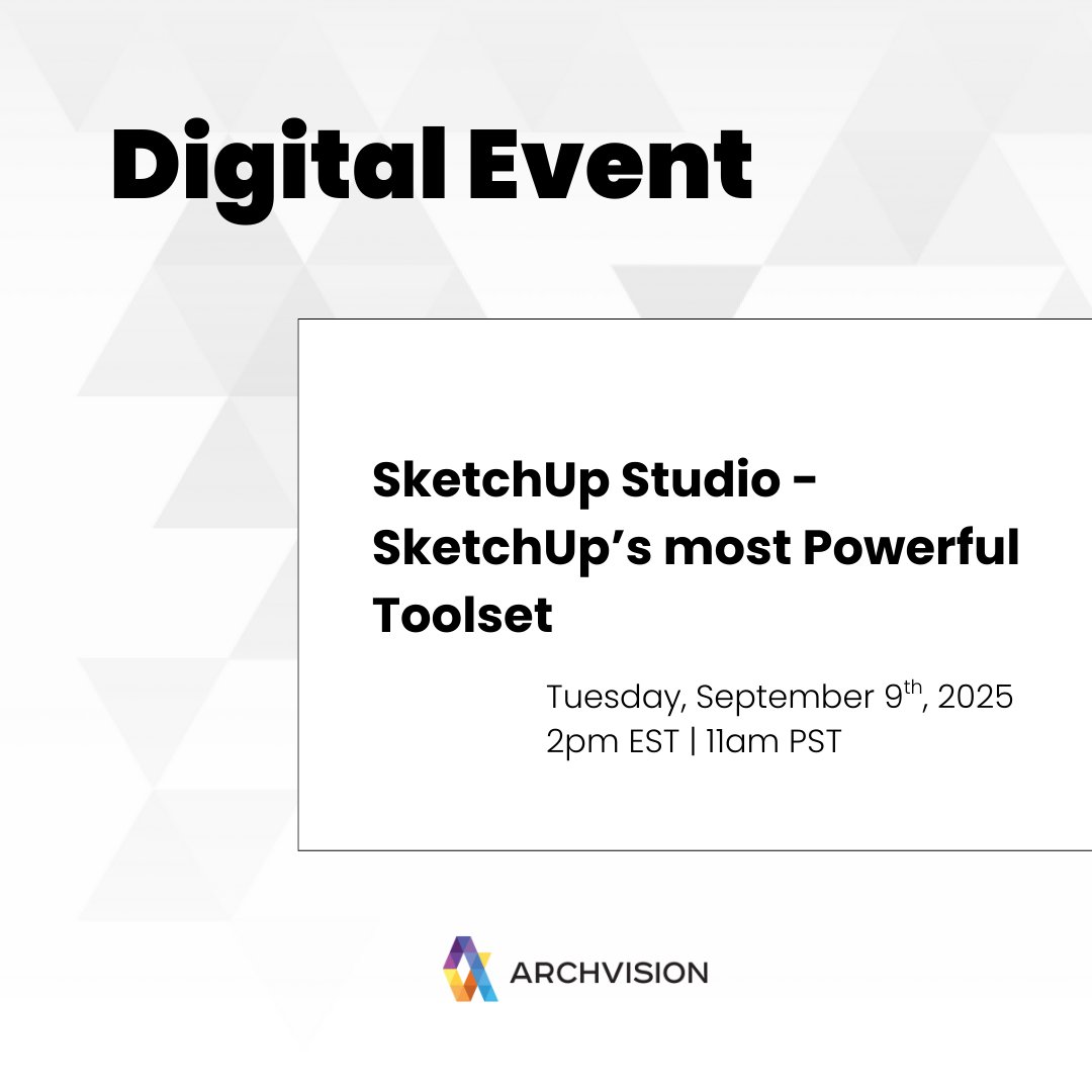 SketchUp is more powerful than ever thanks to <a href="/SketchUp/">SketchUp</a> Studio. Import, scan support, and rendering options let you work in one program to meet all your needs.  🤯

Kyle Burns from <a href="/TrimbleCorpNews/">Trimble Inc.</a> is giving us the scoop on September 9th. Register today!
bit.ly/4lSL97j
