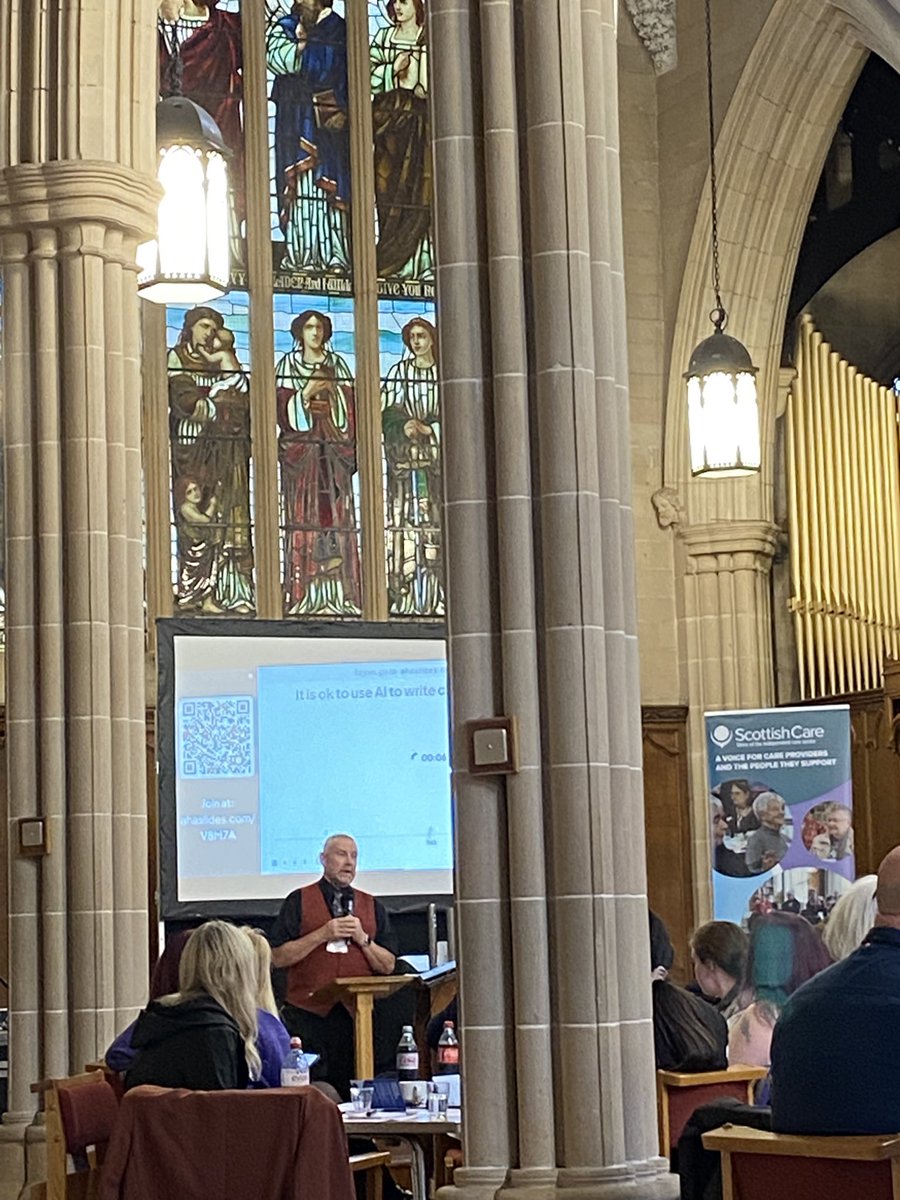 Interactive start to the afternoon session with <a href="/dtbarron/">Derek T Barron RMN FQNIS 🏴󠁧󠁢󠁳󠁣󠁴󠁿</a> at the 2025 Social Care Nursing Conference! 

#socialcarenursing