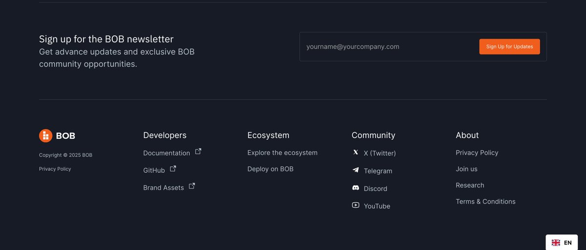 build_on_bob's tweet image. 📬 Introducing the BOB Monthly Newsletter -  the best way to track BOB's journey to become the Gateway to Bitcoin DeFi.

Our August edition just dropped featuring: BOB x Chainlink Scale integration, $21M funding milestone, BitVM testnet upgrade + 10 other  developments.…