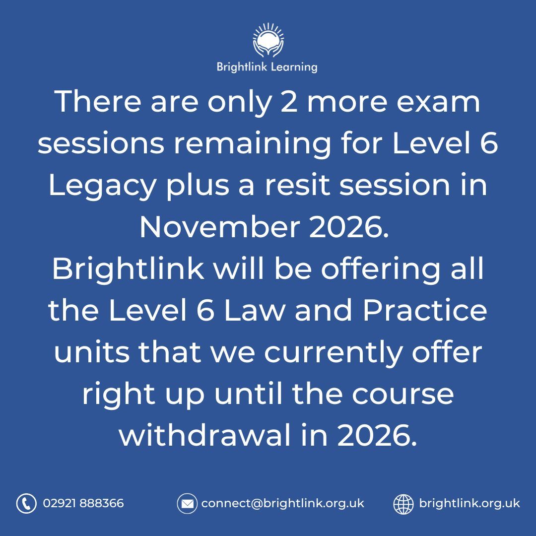 You can see all available units to purchase here: 
brightlink.org.uk/shop/ or contact us at connect@brightlink.org.uk for an application form.
#CILEX #Studylaw #Lawstudent