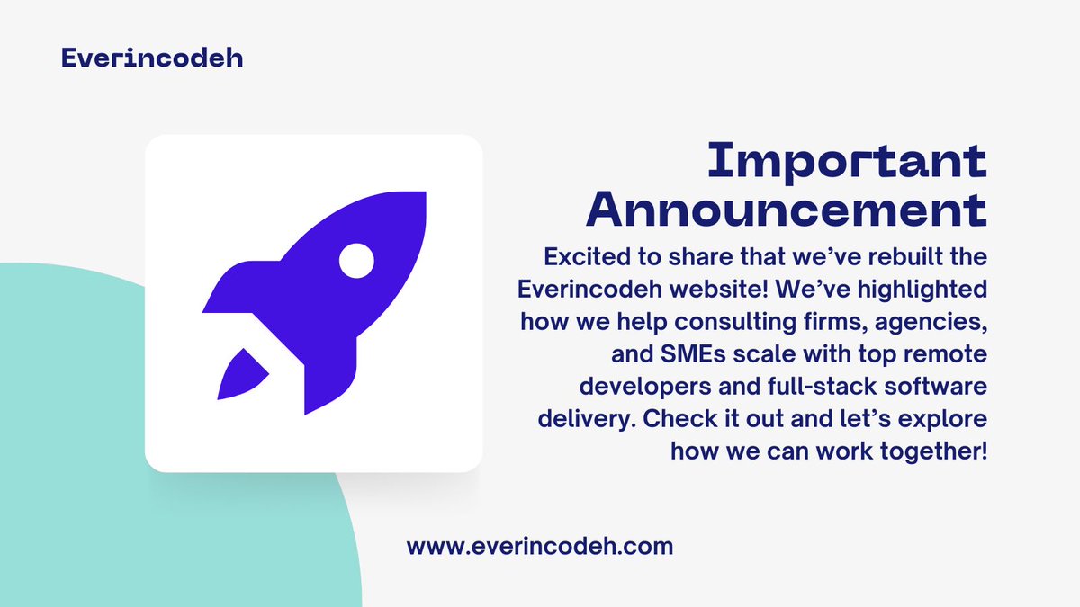 everincodeh's tweet image. We’ve rebuilt our website! Explore our updated services in staff augmentation, AI, DevOps, and more.

everincodeh.com

#StaffAugmentation #SoftwareDevelopment  #WhiteLabelPartnership #RemoteDevelopers #Trending #TrendingNow #Announcement