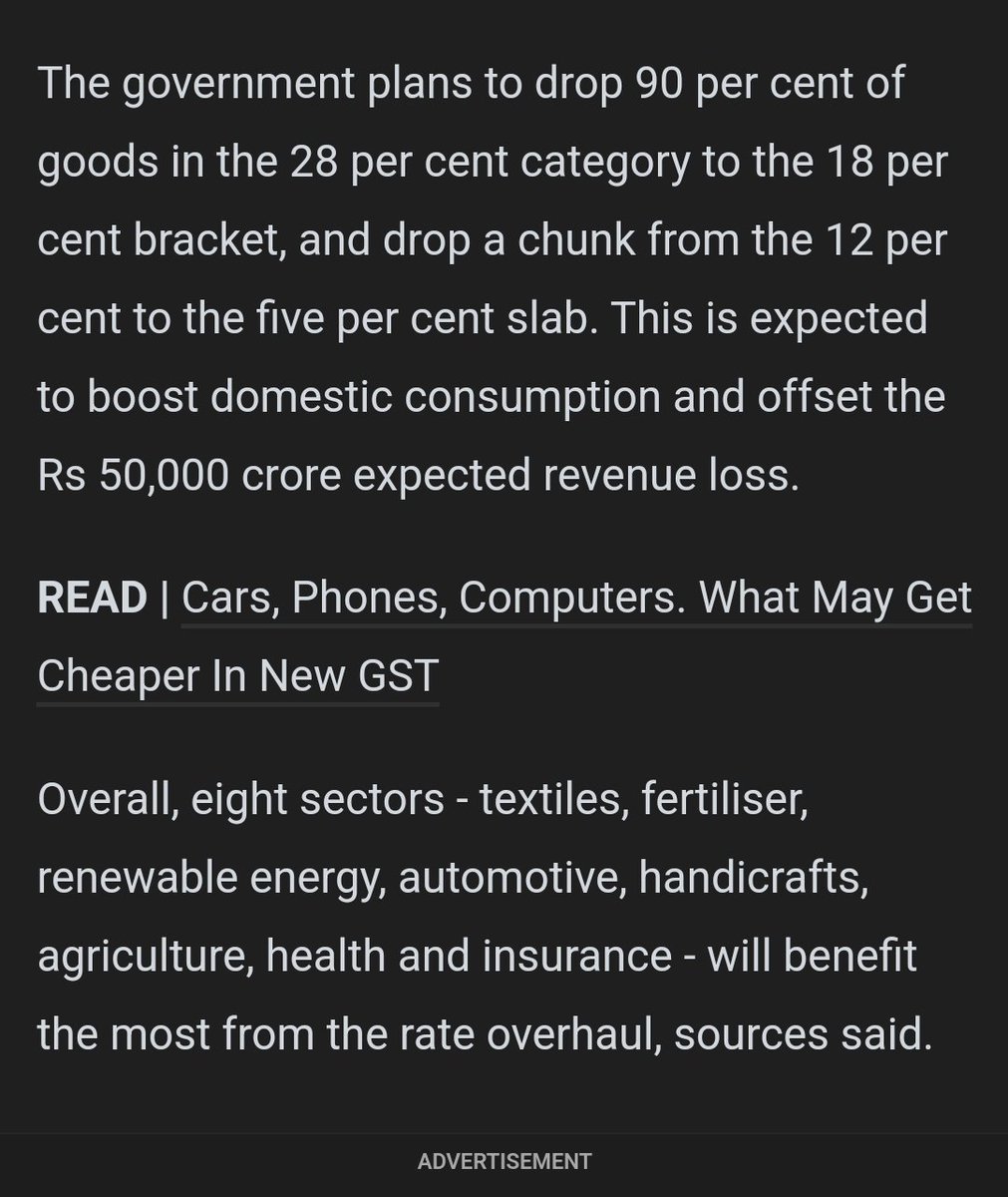 dinesh_arora1's tweet image. If below is true then the job is not even half done. Actually for better tax compliance and real boost to consumption 90% of items should fall at 5 pc categories including textiles, food items, all household items, all electrical and building materials, most of electronics and…