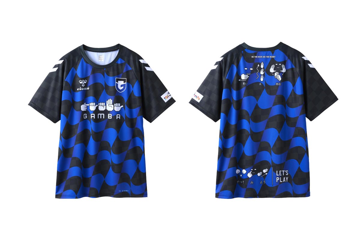 ガンバ大阪 半袖手話シャツ Lサイズ ヒュンメルがガンバ大阪と聴覚