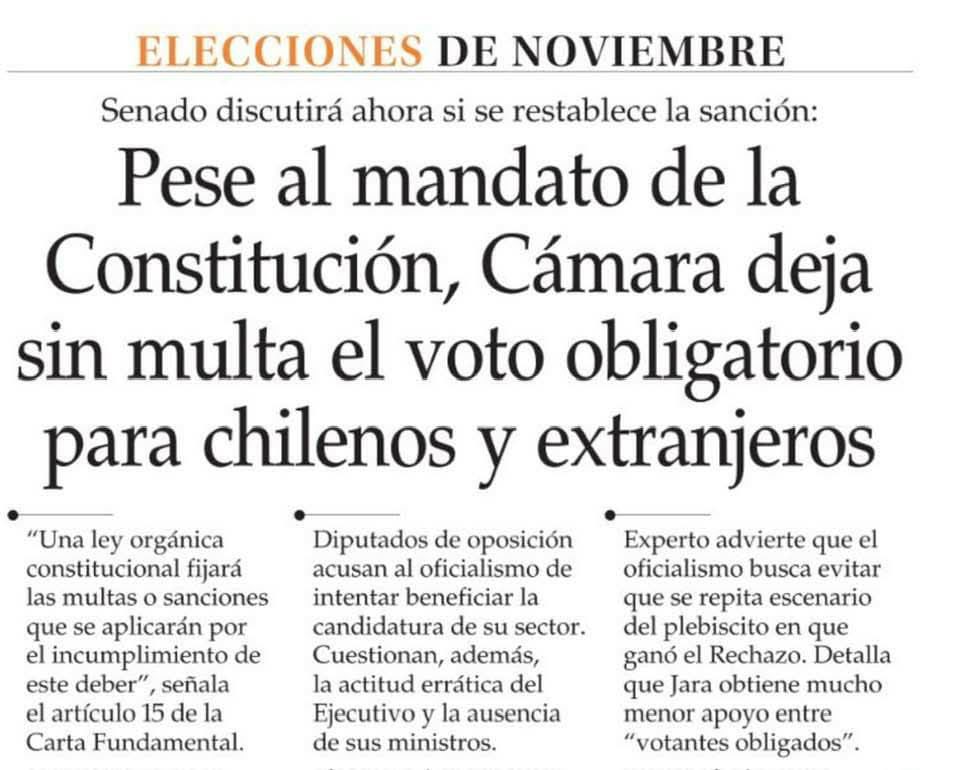 Si el Senado y la comisión mixta aceptan éste verdadero “portonazo” a la democracia chilena, y éste “turbazo” a la Constitución, una vez más, como ya se ha hecho usual en éste Gobierno, la señal al país será que no importa el estado de derecho y que cada cual haga lo que quiera.