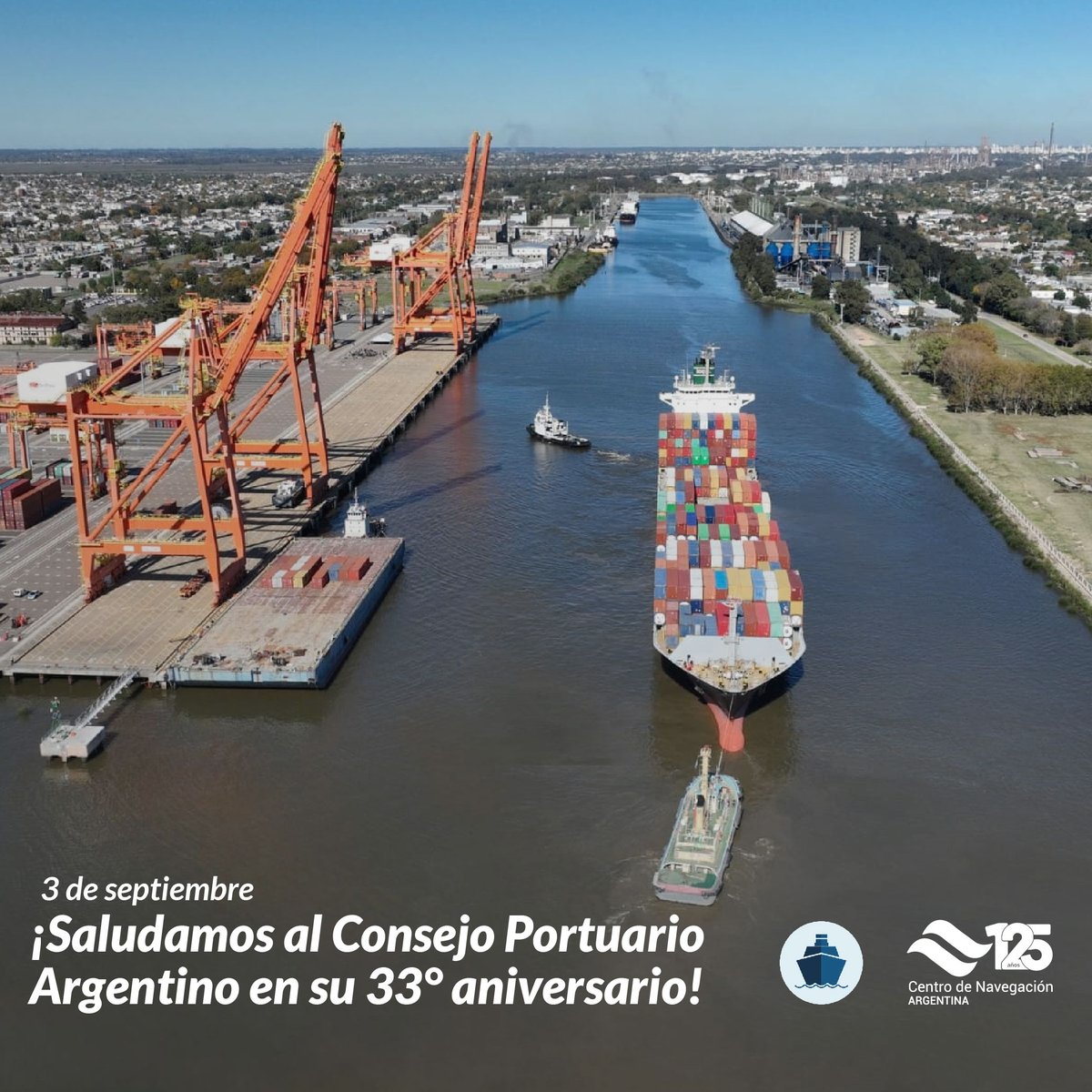 Felicitamos al Consejo Portuario Argentino en su 33° aniversario! 🚢🇦🇷