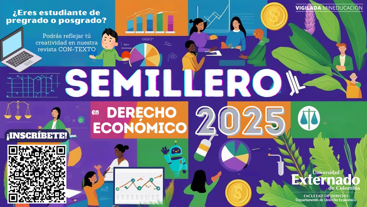 🚀 ¿Quieres investigar, publicar y transformar? Súmate al Semillero de Derecho Económico 2025 🎓 Un espacio para estudiantes de pregrado y posgrado que buscan crecer como investigadores y aportar a proyectos de alto impacto.🧵