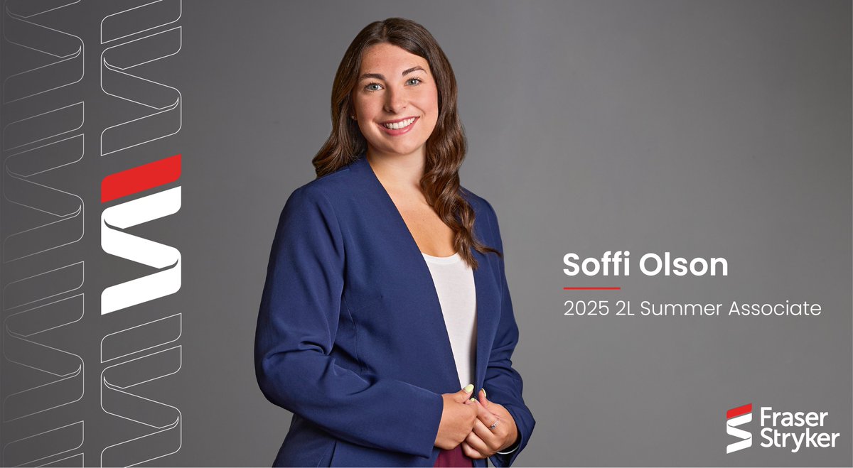 FraserStryker's tweet image. 🔎 2025 Summer Associate Spotlight: Soffi Olson, @UNLCollegeofLaw

Soffi reflects on how working directly with clients on diverse projects gave her a broader perspective on the profession and how attorneys serve their clients.

🔗 Read: fraserstryker.com/2025-summer-as…

#SummerWithFS