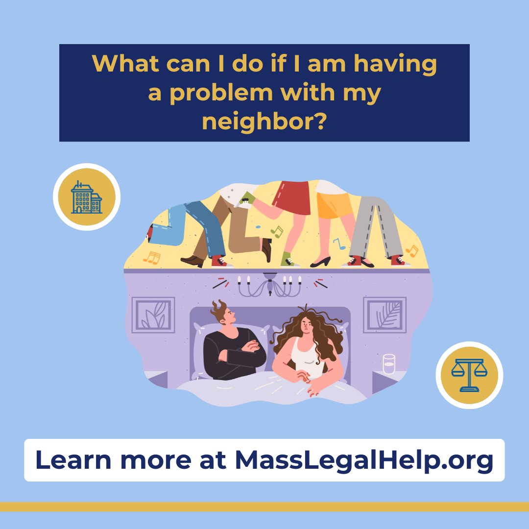 MassLegalHelp's tweet image. Are you having a problem with your neighbor? Visit MassLegalHelp for a list of some steps you can take to solve the problem.

In English: masslegalhelp.org/housing-apartm…

En español: masslegalhelp.org/es/vivienda-ap…