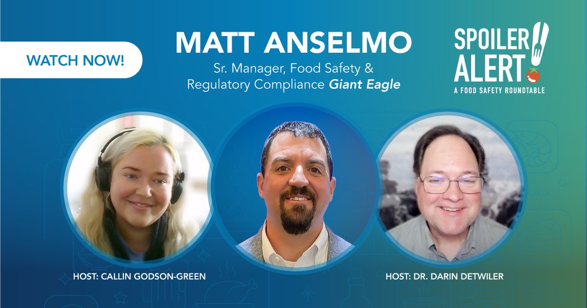 In Episode 2 of Spoiler Alert!, Dr. Darin Detwiler, LP.D. and Callin Godson-Green, MSc. speak with Matt Anselmo of <a href="/GiantEagle/">Giant Eagle, Inc.</a>. They explore retail’s frontline role in food safety, balancing complexity across departments, and protecting consumers.

Watch: youtu.be/kiA75s5mTNc