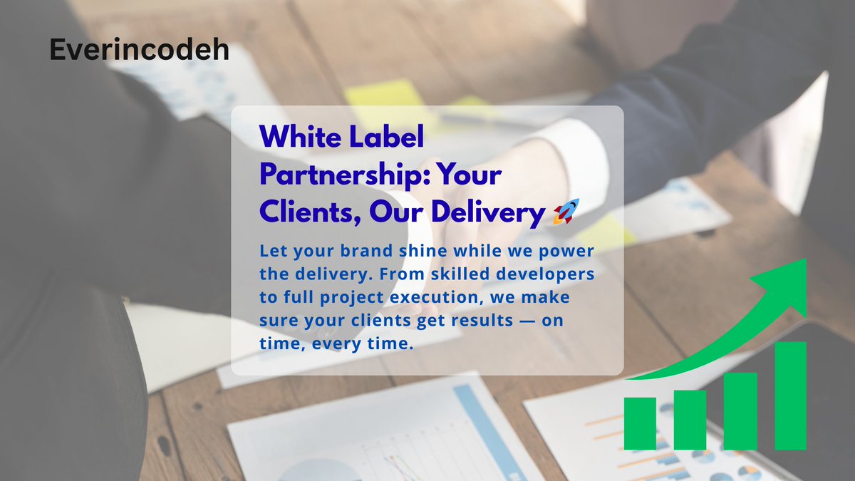 everincodeh's tweet image. Agencies &amp;amp; consulting firms: have clients but lack delivery teams? 🤔

With Everincodeh’s White Label Partnership, you get skilled remote developers &amp;amp; full-stack delivery — while your brand stays front and center. 🚀 DM us to grow together!

#SoftwareDevelopment #Trending #trend