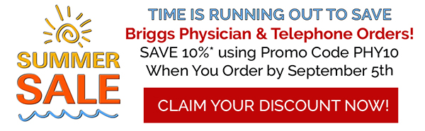 HURRY TIME IS RUNNING OUT to claim your discount! 
Offer applies to in-stock Physician Orders and Telephone Orders. Custom forms and stock imprints are excluded. Orders must be placed by September 5th, 2025 using promo code PHY10. 
zurl.co/0C8yS