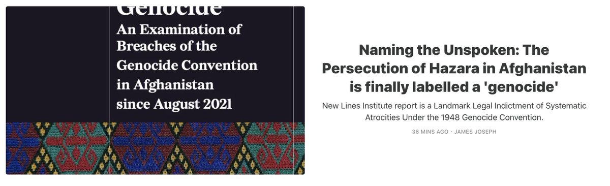 James Joseph (@james_josephtdl) on Twitter photo <a href="/NewlinesInst/">New Lines Institute</a> landmark report is a comprehensive analysis of the atrocities against the Hazara which gives a definitive conclusion: the persecution constitutes genocide.
Read:
jamestdl.substack.com/p/naming-the-u… <a href="/NewlinesInst/">New Lines Institute</a> landmark report is a comprehensive analysis of the atrocities against the Hazara which gives a definitive conclusion: the persecution constitutes genocide.
Read:
jamestdl.substack.com/p/naming-the-u…