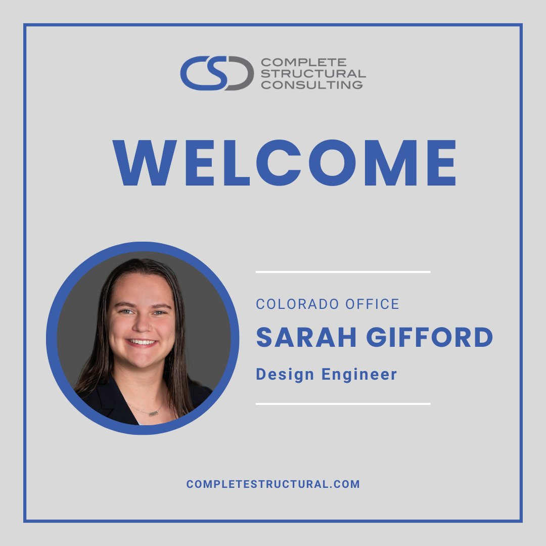 CompStructural's tweet image. Please join us in welcoming the newest member of the CSC team, Sarah Gifford.