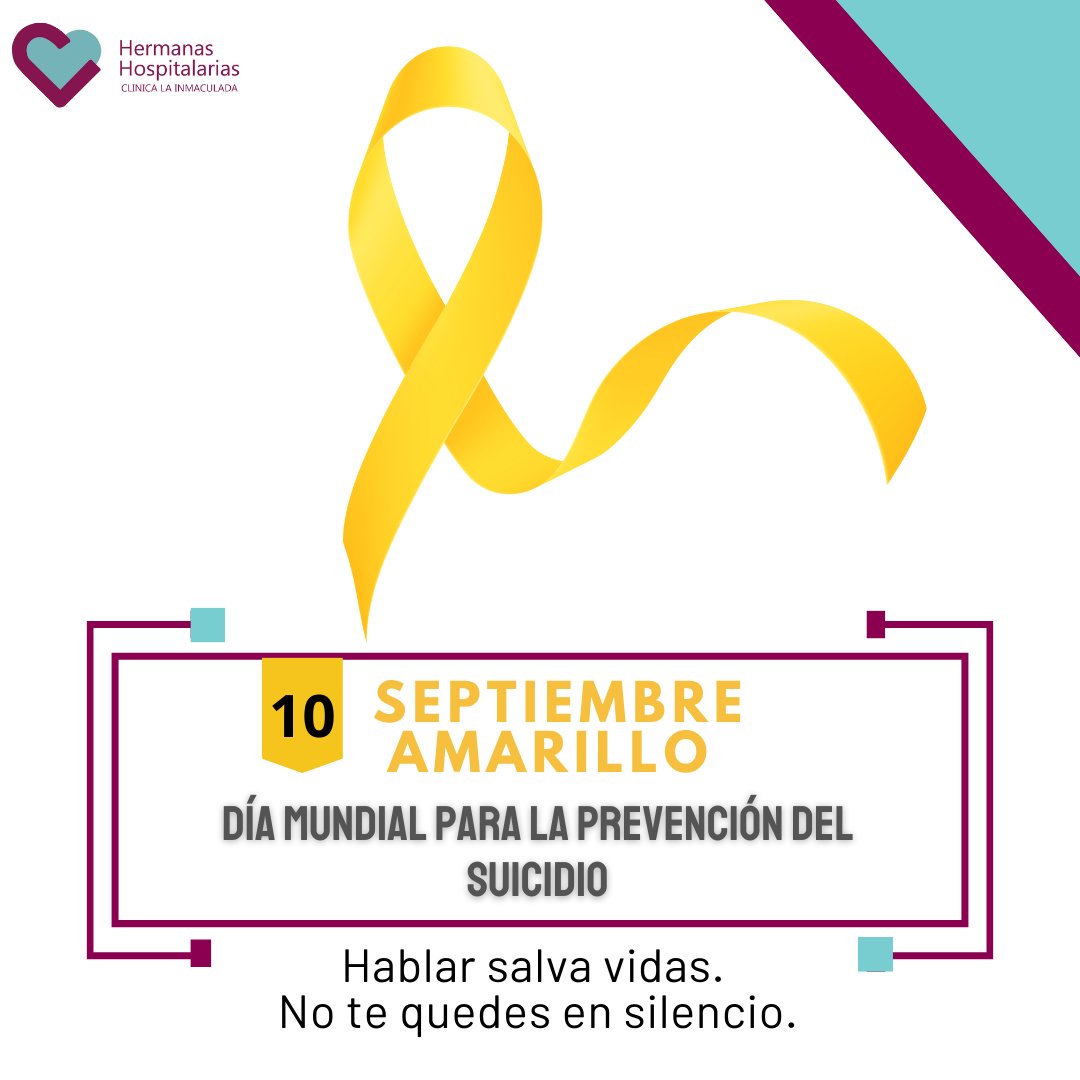 HHINMACULADA's tweet photo. La vida vale la pena. No estás solo.
Septiembre es el mes de la concientización sobre la prevención del suicidio. Es un momento para unirnos, hablar abiertamente y recordar que pedir ayuda es un acto de valentía.
#septiembreamarillo
#prevenirelsuicidio
#noestássolo
#saludmental https://t.co/gfohn6Qbfj