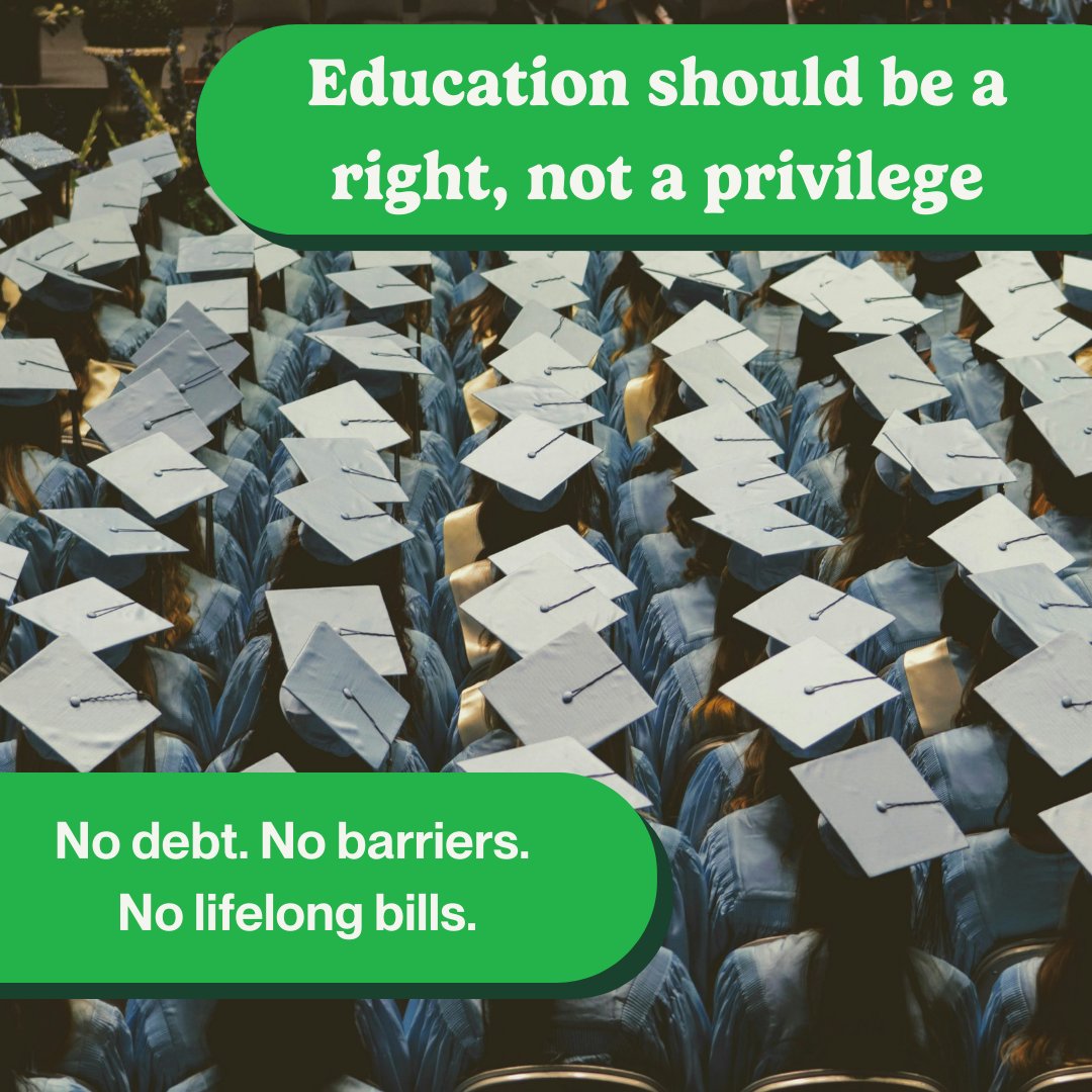 CanadianGreens's tweet photo. Free tuition isn’t radical. It’s common sense. Ready to get involved? Youth memberships with the Greens are free, because your voice should never come with a price tag. Join here: https://t.co/j52Umvqbzq #FreeTuition #YouthForGreens https://t.co/rJeKY0G0j8