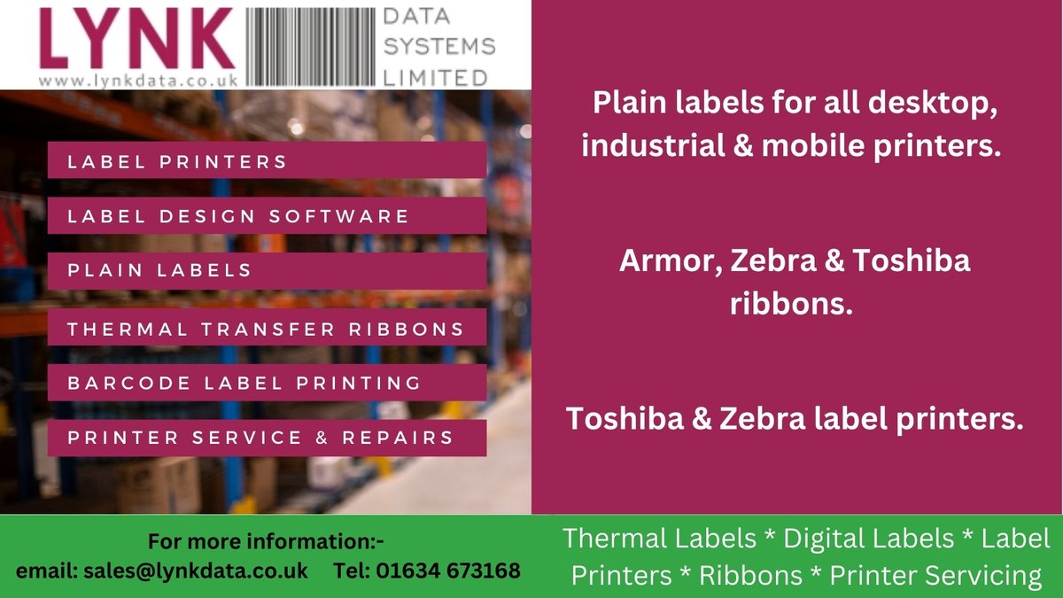We know how crucial reliable labelling is to keeping your business running smoothly.

That’s why we supply a full range of Toshiba Tec and Zebra label printers, from desktop &amp; industrial models to mobile printers that keep you productive.

#LabelPrinting #labels #Warehousing