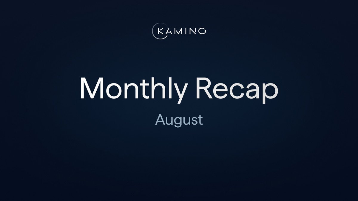 Kamino Finance August Monthly Recap Banner