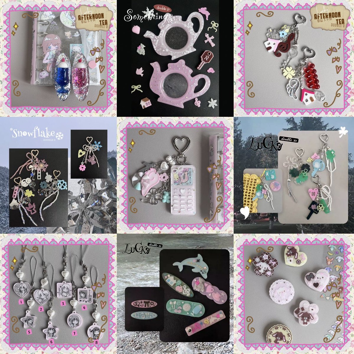 ʚ #jmethetic_po 🇨🇳 ɞ
✰𝐎𝐏𝐄𝐍 𝐏𝐎 - catalog from 𝒅𝒐𝒖𝒃𝒍𝒆 𝑫: bagcharm, phone strap, griptok/phone holder, hair clip, trinkets/jewelry tray, notebook cover handmade, etc✰
✦✧✦✧
⌗ 💵 start 19k bersih ch
⌗ close order tba
⌗ 🏠 jogja based 
⌗ full catalog at go album