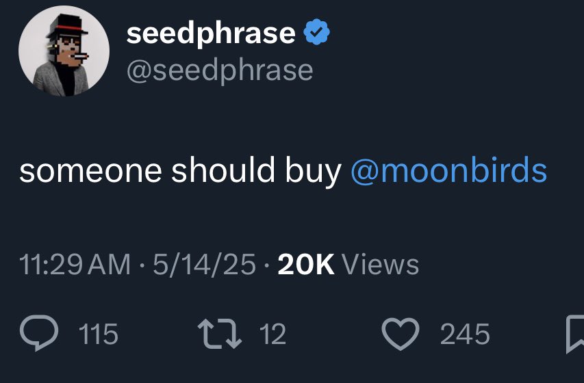 Wait, <a href="/seedphrase/">seedphrase</a> predicted the future for Moonbirds?!

Birbs in control.