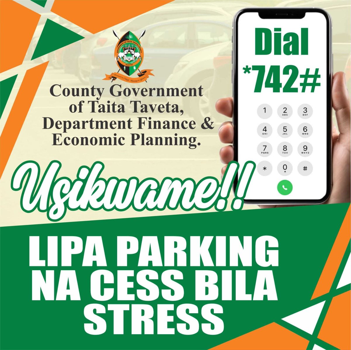 GovernorMwadime's tweet image. Tumeenda Digital 100℅ 

Lipa Cess na Parking Bila Stress Dial *742# #Digitalization #ORS