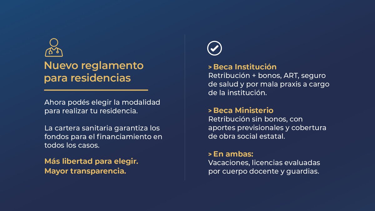 Desde el 1° de septiembre entró en vigencia el nuevo reglamento para Residencias.
Los profesionales podrán elegir la modalidad de convenio para desarrollar su formación con financiamiento garantizado por el Ministerio de Salud de la Nación.