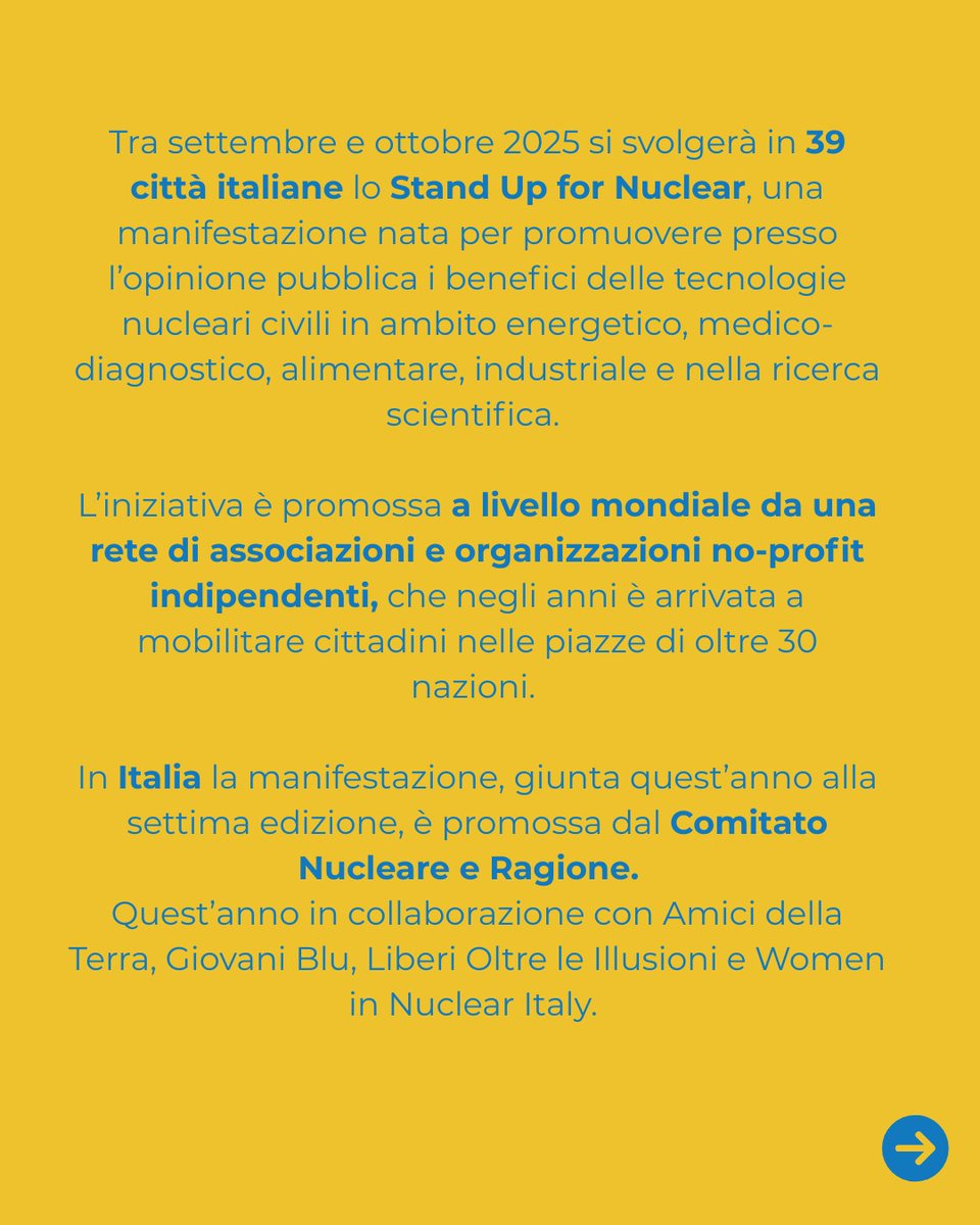 amicidellaterra's tweet photo. Anche noi abbiamo aderito all'iniziativa #StandUpForNuclear che si svolgerà nei mesi di settembre e ottobre in 39 piazze italiane per promuovere un’informazione corretta, equilibrata e senza pregiudizi sull’energia nucleare.
#EnergiaPulita #FuturoSostenibile https://t.co/HgPN5o3agR