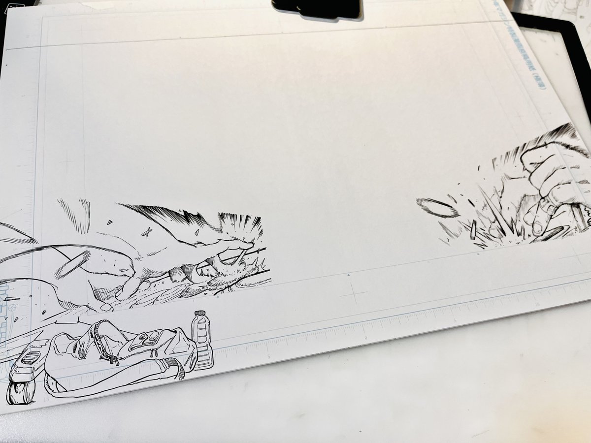 ウメハラさんの漫画企画で描いたやつです✒️
後ろはリュウステージの豪鬼ガイルです 