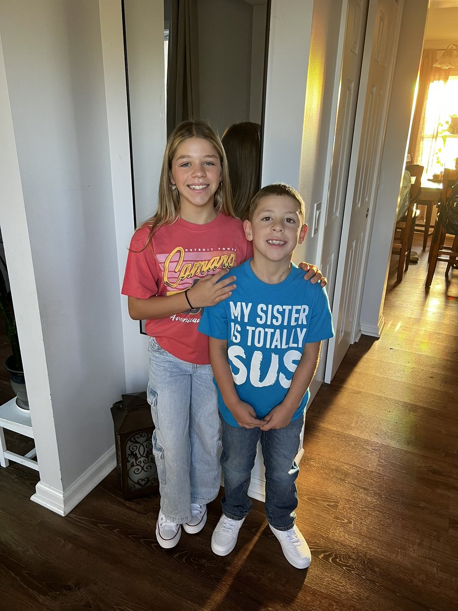 First day of school! Best of luck, love you both!