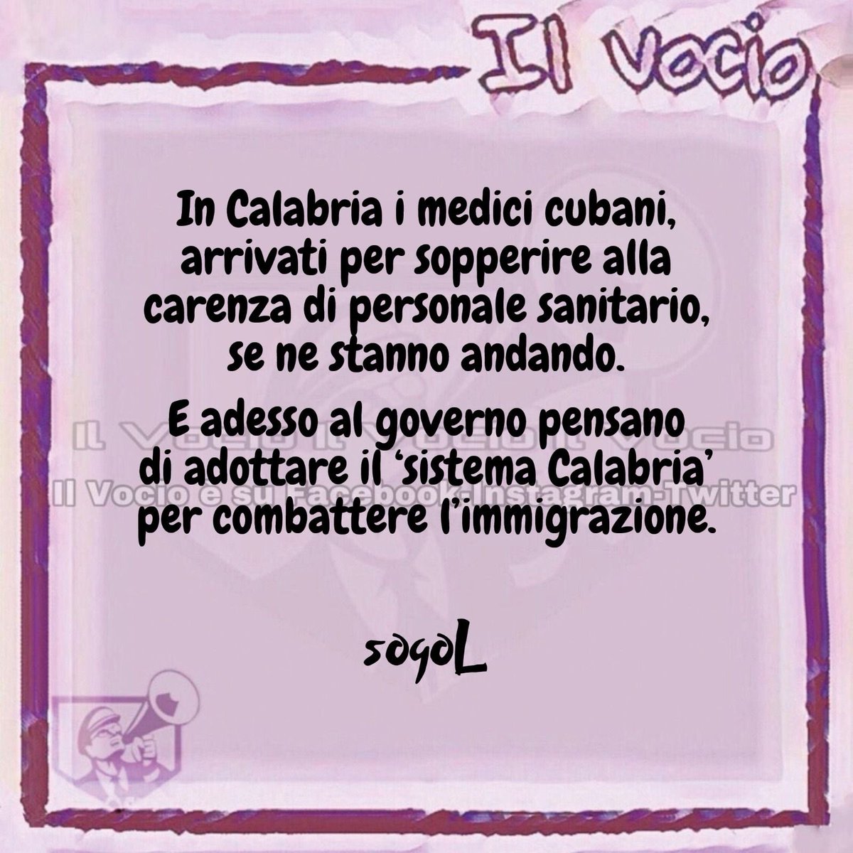 ilvocio's tweet photo. sogoL @rosarioartesi #sogoL #ilvocio #Calabria #medici #cubani #emergenza #personalesanitario #ritiro #sistema #immigrazione #flop #albania #canili https://t.co/Ej21cd71DA