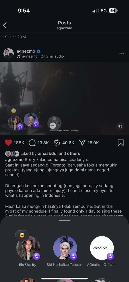 Sarieynez's tweet photo. @CTNurhaliza11  juga repost 🙏🏻 https://t.co/EN5KVng4nT