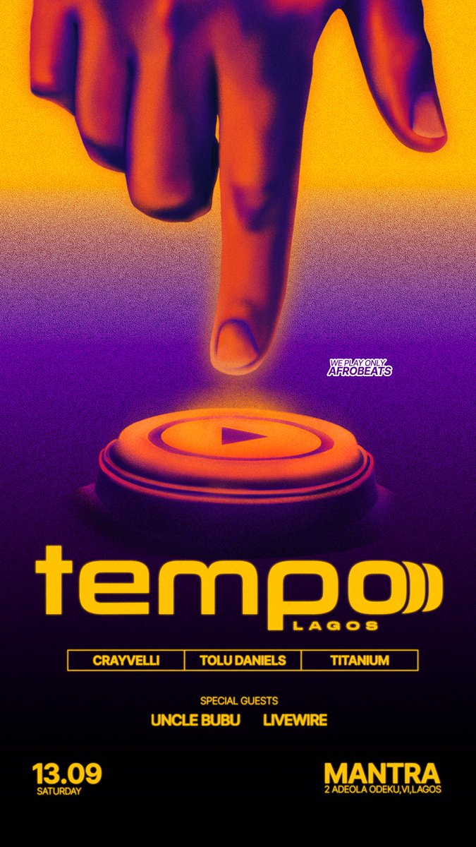 we just partnered with <a href="/TRACENaija/">TRACE Naija</a>, they love afrobeats. get your tickets here <a href="/TempoLagos/">Tempo</a>