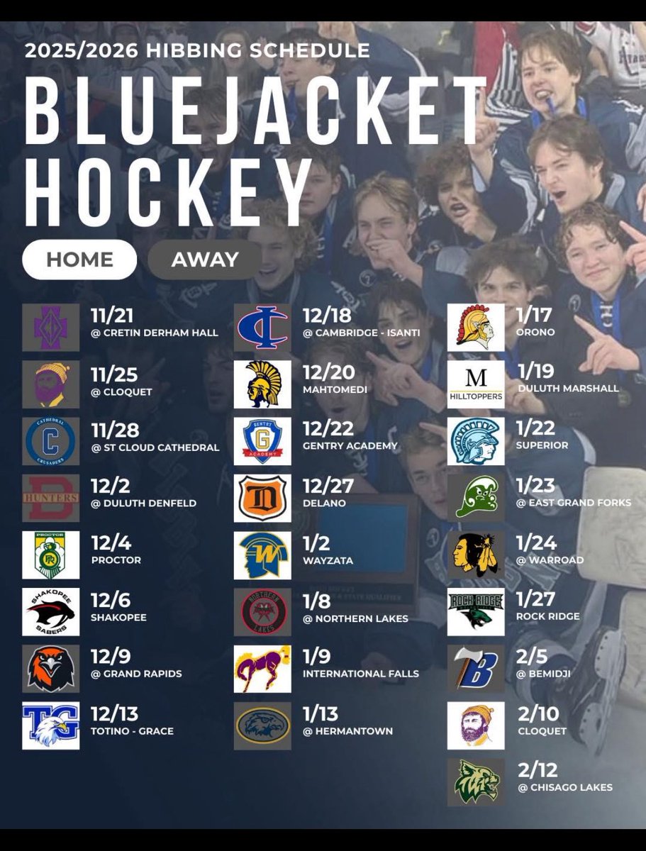 Your Hibbing Boy’s Hockey schedule for the 2025-26 season🏒⚓️💙#trektothex