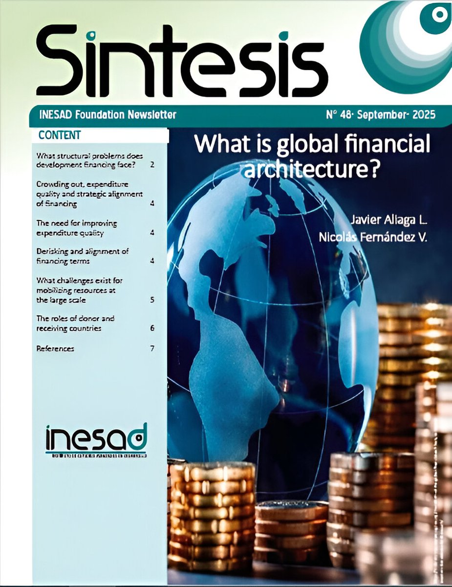 We invite you to read BOLETÍN SÍNTESIS No. 48  prepared by Javier Aliaga Lordemann and Nicolás Fernández Venegas. “What is global financial architecture?”
You can download it below 
wp.me/p9wqBX-4Pw
#BoletinSíntesis
#INESAD