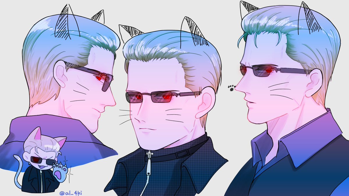 色いじって遊んでたら綺麗になったからついでに耳もつけた🐈‍⬛