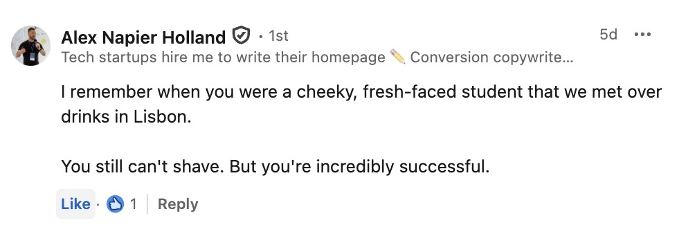 Dominik Sobe γ (@sobedominik) on Twitter photo sometimes i feel like deleting my linked in account but then i see one of the world best copywriters comment on one of my post <a href="/NapierHolland/">Alex Napier Holland π¦</a> sometimes i feel like deleting my linked in account but then i see one of the world best copywriters comment on one of my post <a href="/NapierHolland/">Alex Napier Holland π¦</a>
