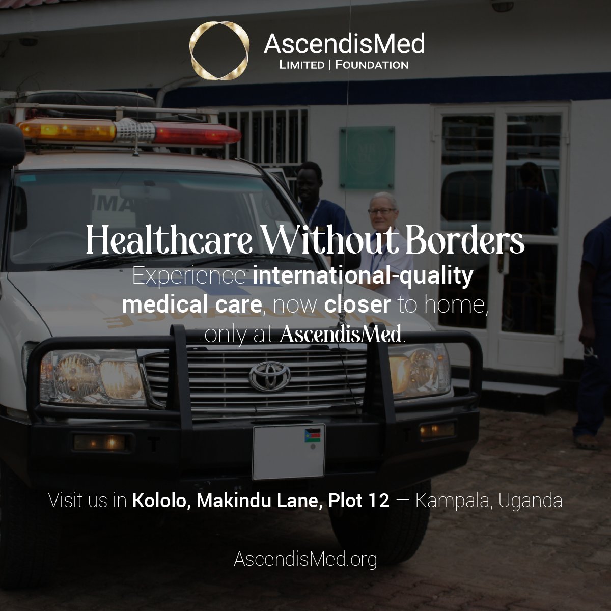 Healthcare Without Borders — Now in Kampala. AscendisMed Medical Center Opens Its Doors in Uganda. Bringing international standards of care closer to you.
Now open at Plot 12, Makindu Lane, Kololo, Kampala, Uganda.

#AscendisMedUG #LimitedFoundation #MedicalCenter #Uganda #Kampal