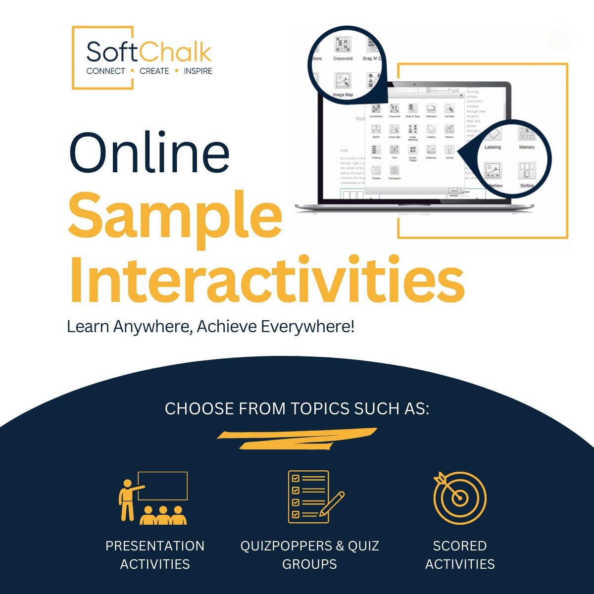 Engage Anywhere, Inspire Everywhere! ✨

Explore interactive learning activities that bring lessons to life, from quizzes to flashcards; there's something for every learner! 🎯💡

👉 Try the sample interactivities: hubs.ly/Q03GGdj-0