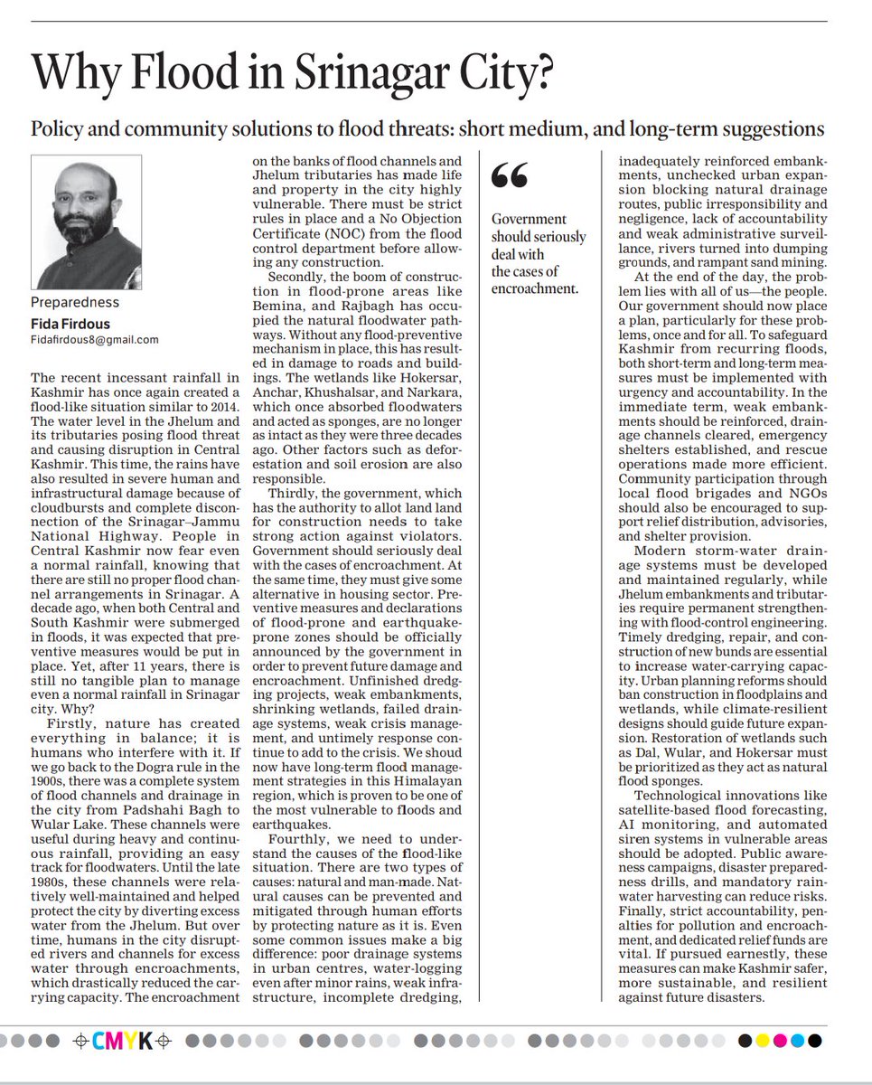 Fida Firdous (@fidafirdous2) on Twitter photo Policy and community solutions to flood threats: Short medium and long-term suggestion
m.greaterkashmir.com/article/why-fl…
<a href="/ANI/">ANI</a> <a href="/CNNnews18/">News18</a> <a href="/kashmir_writes9/">Kashmir Writers' Association</a> <a href="/MIB_India/">Ministry of Information and Broadcasting</a> <a href="/PMOIndia/">PMO India</a> <a href="/GreaterKashmir/">Greater Kashmir</a> Policy and community solutions to flood threats: Short medium and long-term suggestion
m.greaterkashmir.com/article/why-fl…
<a href="/ANI/">ANI</a> <a href="/CNNnews18/">News18</a> <a href="/kashmir_writes9/">Kashmir Writers' Association</a> <a href="/MIB_India/">Ministry of Information and Broadcasting</a> <a href="/PMOIndia/">PMO India</a> <a href="/GreaterKashmir/">Greater Kashmir</a>