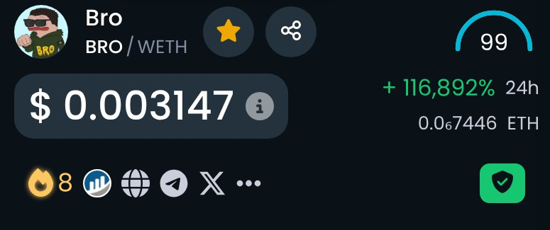 BroCoinErc's tweet photo. 🔥 Bro has just entered Ether Dextools hot pairs

https://t.co/OKzIkstfL5

#ETH #BRO https://t.co/8uW48TJVjP