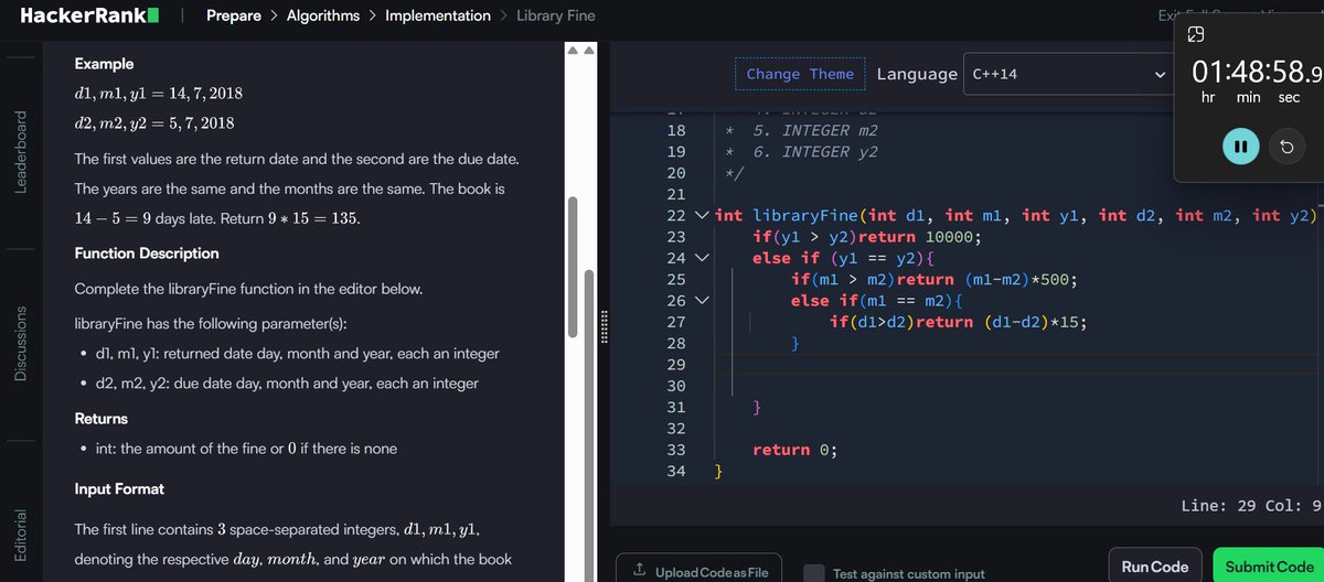 aryan22963's tweet image. Day 23 of #100DaysOfCode - 2✨
✅Solved some #hackerrank problem for placements.
✅Tried understanding the code for Permutation, unclear about the working of code.
✅Revised OOPS concepts.
⭐️Started working on the What if Redbull made Sleeping pills post
#DSA #design