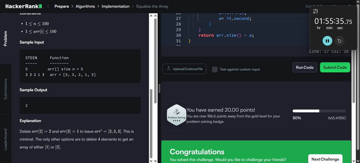 aryan22963's tweet image. Day 23 of #100DaysOfCode - 2✨
✅Solved some #hackerrank problem for placements.
✅Tried understanding the code for Permutation, unclear about the working of code.
✅Revised OOPS concepts.
⭐️Started working on the What if Redbull made Sleeping pills post
#DSA #design
