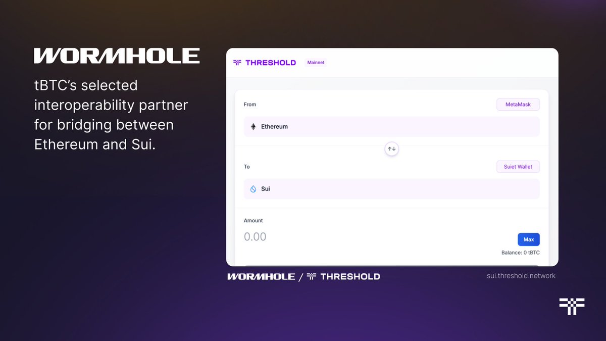 Wormhole이 tBTC를 Sui로 브리지하는 모습