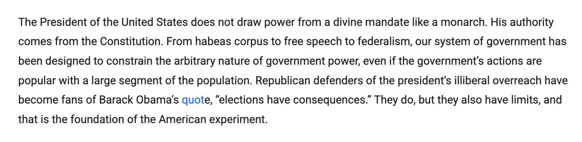 "From habeas corpus to free speech to federalism, our system of government has been designed to constrain the arbitrary nature of government power, even if the government’s actions are popular with a large segment of the population." <a href="/JonMadison26/">Dr. Jonathan Hembrough Madison</a> <a href="/dcexaminer/">Washington Examiner</a>