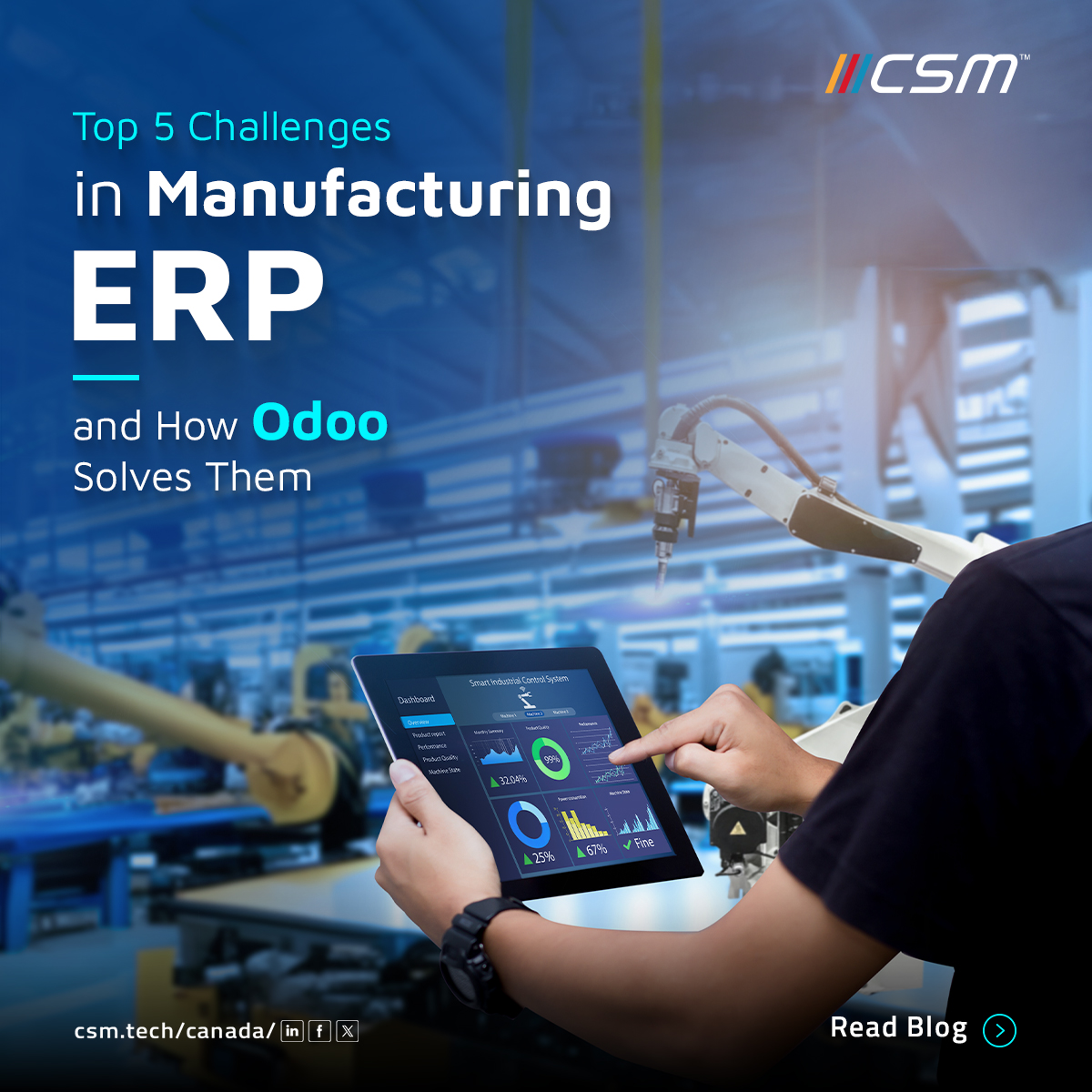 CSMTechCanada's tweet image. Siloed data. Rising costs. Missed deadlines.

Discover the Top 5 ERP challenges in manufacturing—and how Odoo ERP helps solve them for smarter, leaner operations.

👉 bit.ly/4oXCumV

#Manufacturing #ERP #Odoo #SmartOps #CSMTech #Canada